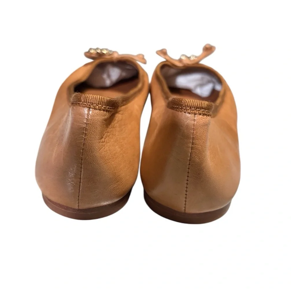 Tory Burch Camel Tan Leather Women's Tory‎ Charm Ballet Flats